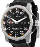 Admiral's Cup Competition 48 in Titanium On Black Rubber Strap with Black Dial