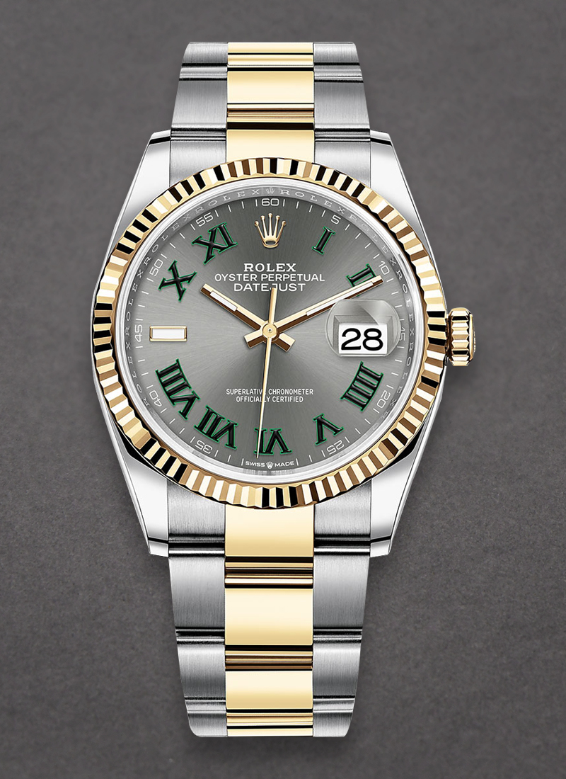 Pre-Owned Rolex Datejust 36mm in Steel with Yellow Gold Fluted Bezel