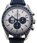 Speedmaster Co-Axial Master Snoopy Chronometer Chronograph in Stainless Steel on Blue Nylon Strap with Silver Dial
