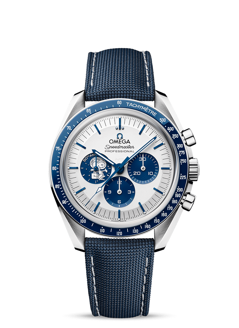 Speedmaster Co-Axial Master Chronometer Chronograph in Stainless Steel on Blue Nylon Strap with Silver Dial