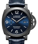 PAM 1664 - Luminor Marina Carbotech Blu Notte  - Limited Edition on Blue Crocodile Strap with Blue Dial