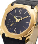 Octo Finissimo Extra Thin 40mm Rose Gold on Strap with Black Dial