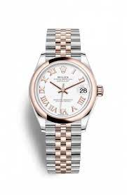Mid Size 31mm Datejust in Steel with Rose Gold Fluted Bezel on Jubilee Bracelet with Pink Roman Dial