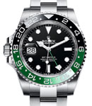 GMT Master II in Steel with Green and Black Ceramic Bezel on Oyster Bracelet with Black Index Dial