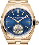 Overseas Tourbillon 42.5mm in Rose Gold on Rose Gold Bracelet with Blue Dial