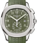 Aquanaut 5968G Automatic in White Gold On Green Rubber Strap with Green Arabic Dial
