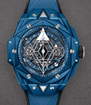 Big Bang 45mm in Blue Ceramic on Blue Rubber Strap with Blue Skeleton Dial