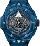 Big Bang 45mm in Blue Ceramic on Blue Rubber Strap with Blue Skeleton Dial
