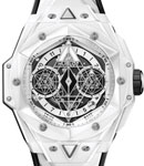 Big Bang 45mm in White Ceramic on White Rubber Strap with White Skeleton Dial