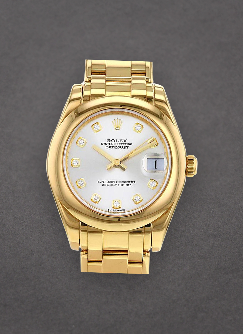 Pre-Owned Rolex Masterpiece Midsize 34mm in Yellow Gold with Smooth Bezel