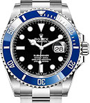 Submariner 41mm in White Gold with Blue Ceramic Bezel on Oyster Bracelet with Black Dial