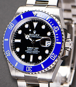 Submariner 41mm in White Gold with Blue Ceramic Bezel on Oyster Bracelet with Black Dial - Cookie Monster