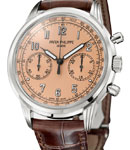 Complication 41mm in White Gold on Brown Crocodile Leather Strap with Rose Gilt Opaline Dial