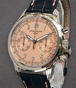 Chronograph Ref 5172G on Brown Crocodile Leather Strap with Rose Gilt Opaline Dial