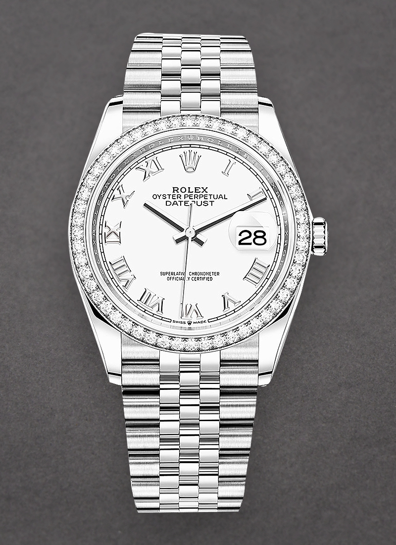 Pre-Owned Rolex Datejust 36mm in Steel with Diamond Bezel