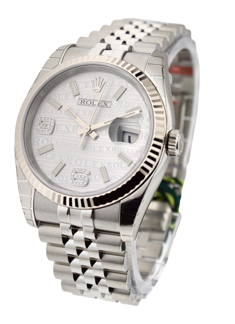 Pre-Owned Rolex Datejust 36mm in Steel with White Gold Bezel