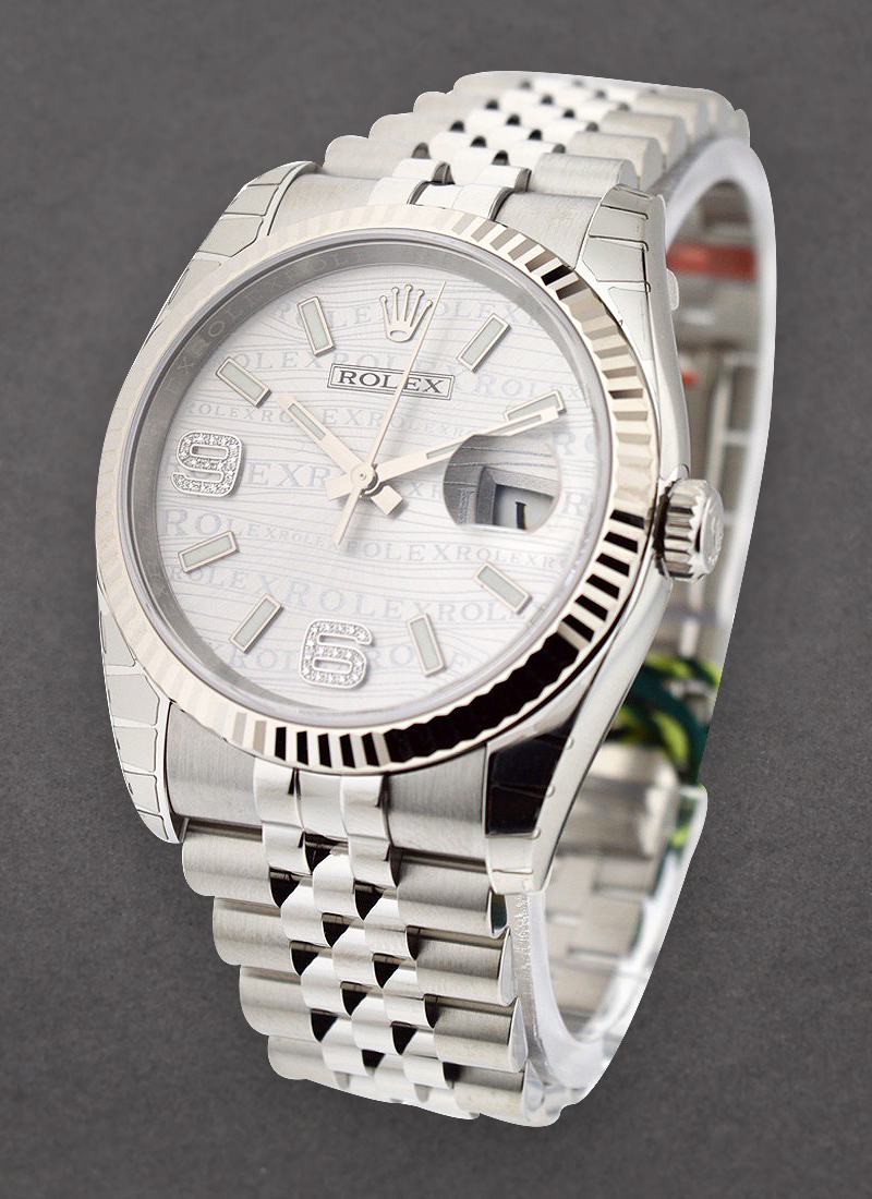 Pre-Owned Rolex Datejust 36mm in Steel with White Gold Bezel