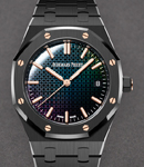 Royal Oak Automatic 34mm in Black Ceramic on Black Ceramic Bracelet with Rainbow Coloured Sapphire Dial