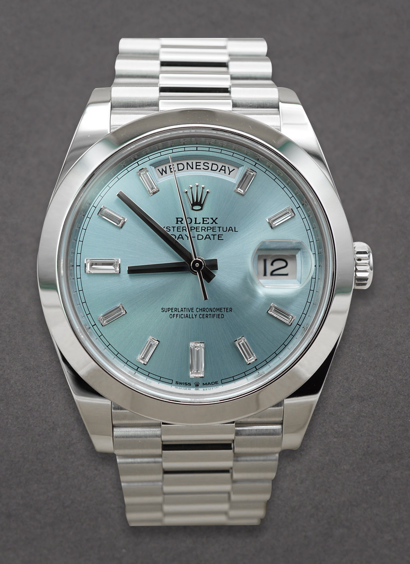 Pre-Owned Rolex Day Date 40mm in Platinum with Smooth Bezel