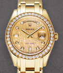 Masterpiece Day Date in Yellow Gold with Diamond Bezel on Pearlmaster Bracelet with Champagne Jubilee Diamond Dial