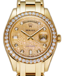 Masterpiece Day Date in Yellow Gold with Diamond Bezel on Pearlmaster Bracelet with Champagne Jubilee Diamond Dial