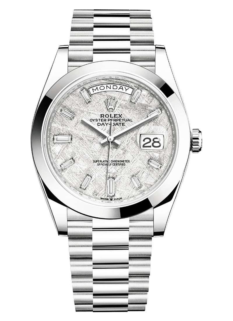 Pre-Owned Rolex Day Date 40mm in Platinum with Smooth Bezel