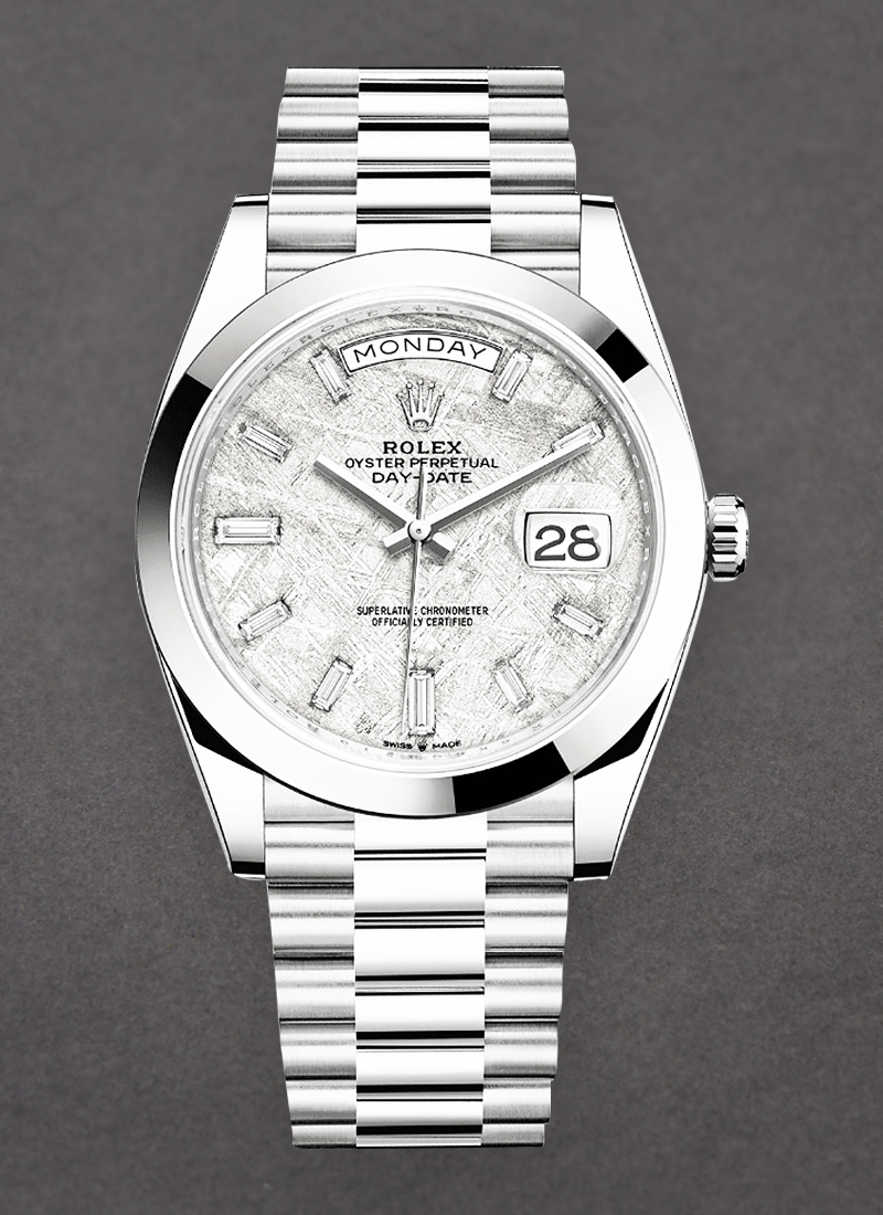 Pre-Owned Rolex Day Date 40mm in Platinum with Smooth Bezel