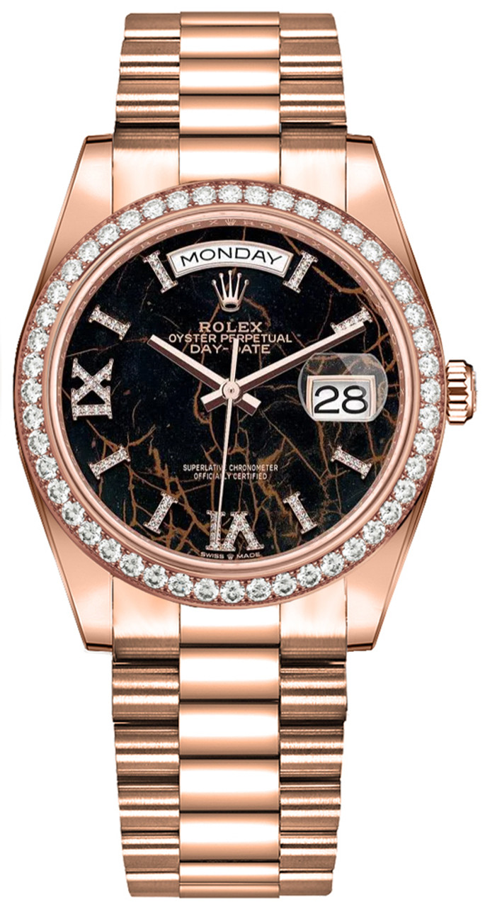 President Day-Date 36mm in Rose Gold with Diamond Bezel on President Bracelet with EisenKiesel Diamond Dial