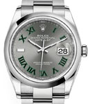 Datejust 36mm in Steel with Domed Bezel on Oyster Bracelet with Wimbledon Dial