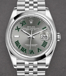 Datejust 36mm in Steel with Domed Bezel on Jubilee Bracelet with Wimbledon Dial