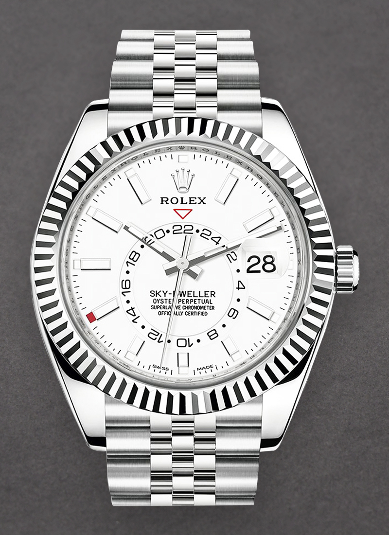 Pre-Owned Rolex Sky Dweller in Stainless Steel with Fluted Bezel