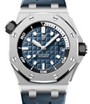 Royal Oak Offshore Diver Chronograph in Steel On Black Rubber Strap with Blue Dial - White Accents