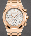 Royal Oak Chronograph 41mm 50th Anniversary in Rose Gold On Rose Gold Bracelet with Silver Grande Tapisserie Dial