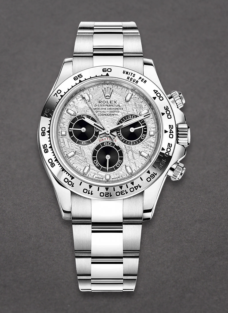 Rolex Unworn Daytona Cosmograph in White Gold with Engraved Bezel