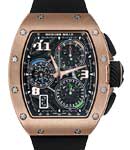 RM72-01 Chronograph in Rose Gold on Black Rubber Strap with Skeleton Dial