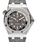 Royal Oak Offshore Diver Chronograph in Steel on Grey Rubber Strap with Grey Dial - White Accents