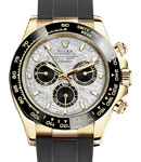 Daytona Cosmograph in Yellow Gold with Black Ceramic Bezel on Strap with Meteorite Dial - Black Subdials