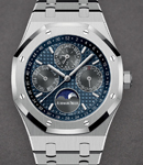 Royal Oak Perpetual Calendar in Titanium on Titanium Bracelet with Blue Dial - Grey Subdials
