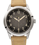 Calatrava 5226G-001 40mm Automatic in White Gold on Beige Calfskin Leather Strap with Charcoal Gray Dial