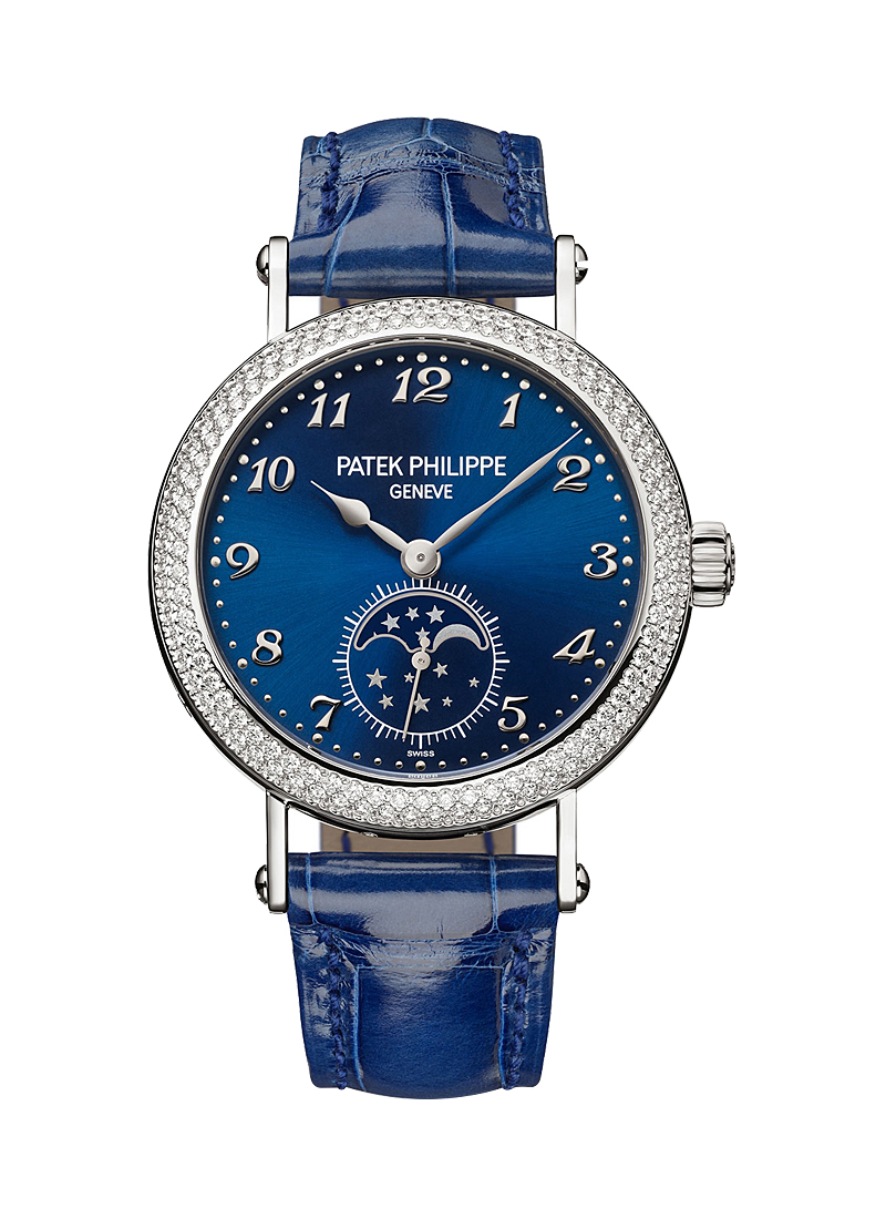 Patek Philippe 7121 Ladies Complicated Moon Phase in White Gold with Diamond Bezel