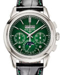 Perpetual Calendar Chronograph 5270p in Platinum on Black Alligator Leather Strap with Green Dial