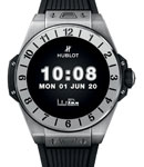 Big Bang E 42mm in Titanium on Black Rubber Strap with Digital Hublot Watchfaces Dial