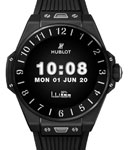Big Bang E 42mm in Black Ceramic on Black Rubber Strap with Digital Hublot Watchfaces Dial