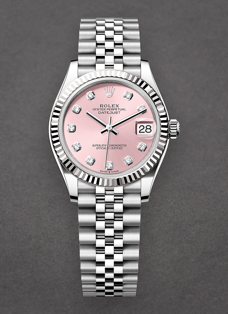 Pre-Owned Rolex Mid Size 31mm Datejust in Steel with Fluted Bezel 