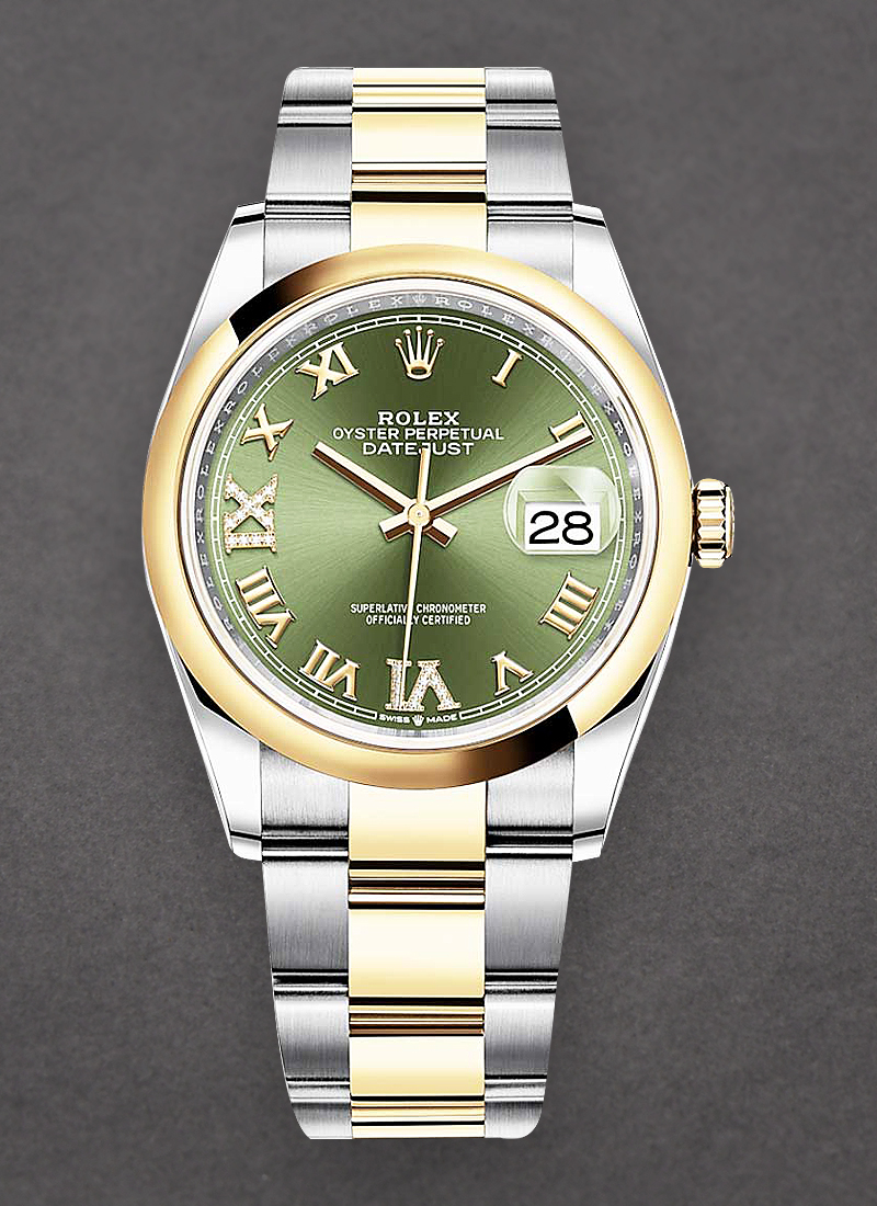 Pre-Owned Rolex Datejust 36mm in Steel with Yellow Gold Smooth Bezel