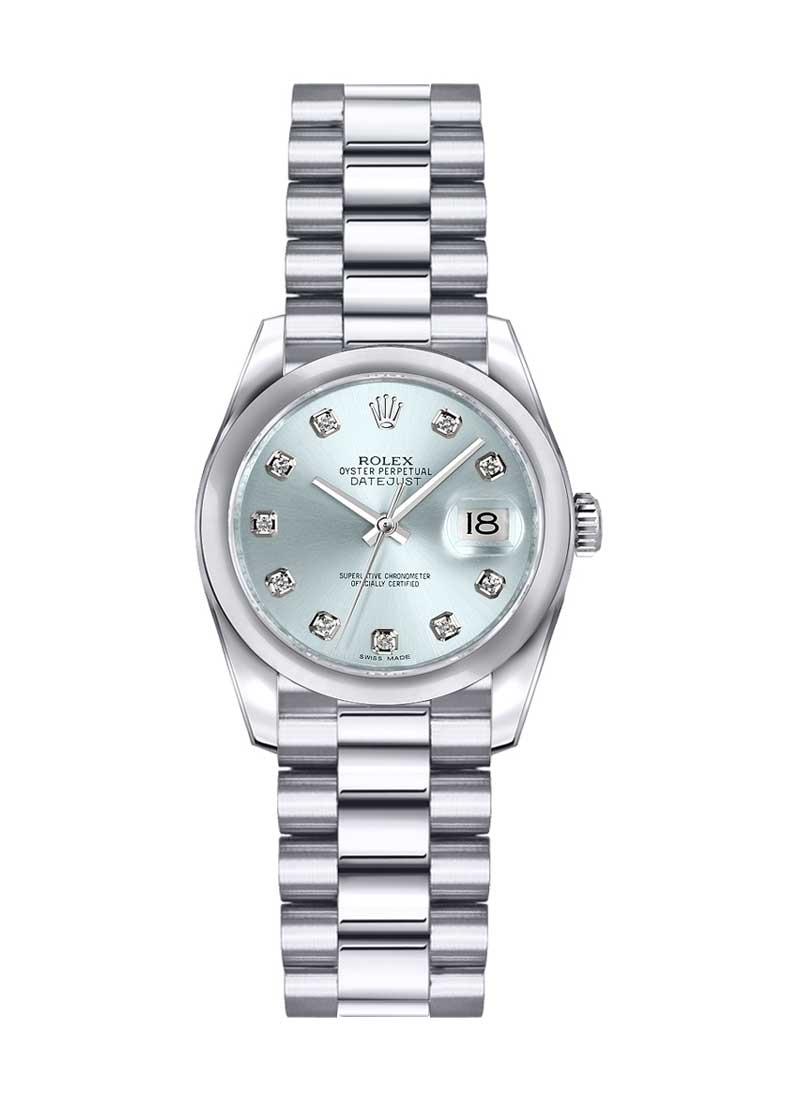 Pre-Owned Rolex Lady's President 26mm in Platinum with Domed Bezel