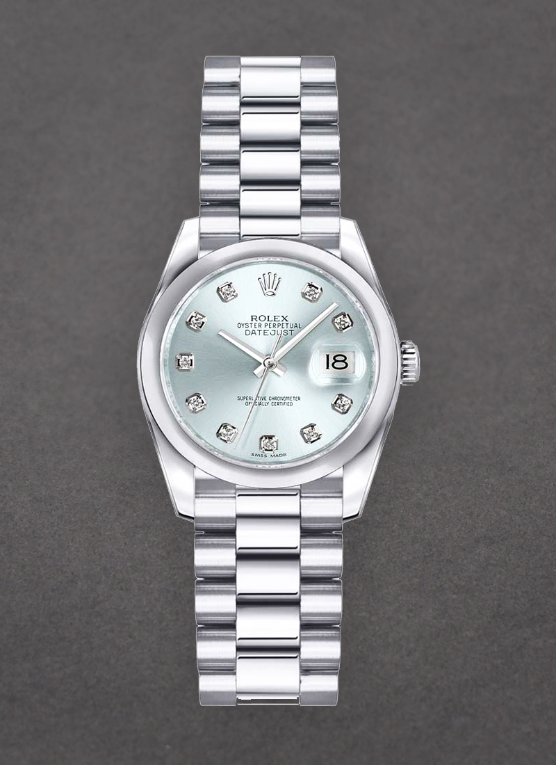 Pre-Owned Rolex Lady's President 26mm in Platinum with Domed Bezel