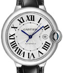 Ballon Bleu de Cartier 40mm in Steel on Black Crocodile Leather Strap with Silver Opaline Dial