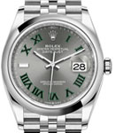 Datejust 36mm in Steel with Domed Bezel on Jubilee Bracelet with Wimbledon Dial