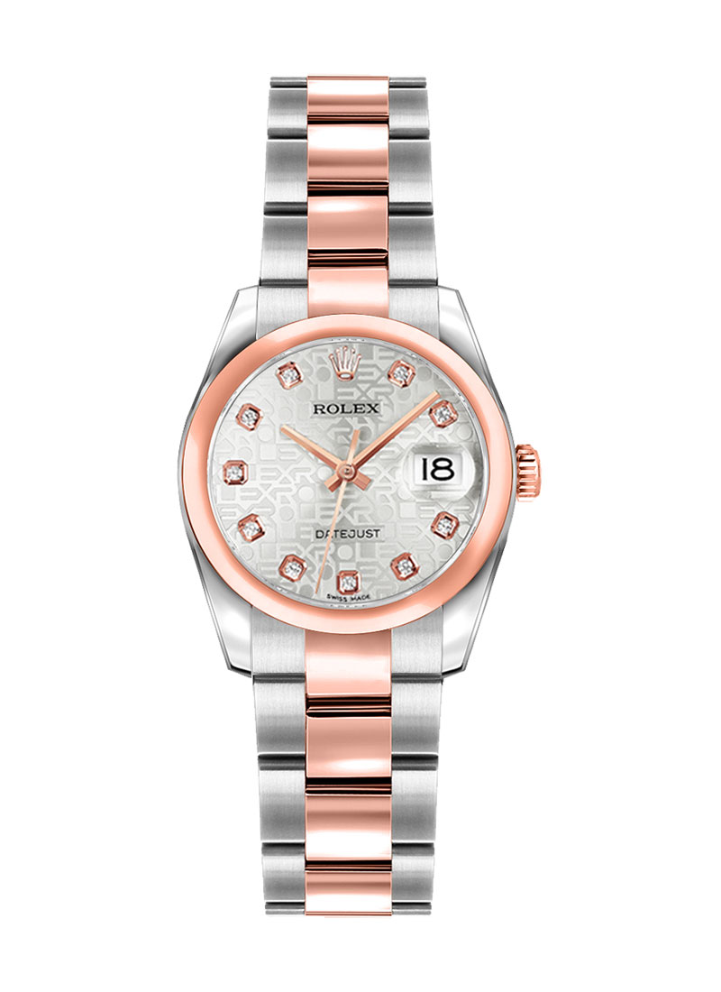 Pre-Owned Rolex Lady Datejust in Steel with Rose Gold Smooth Bezel